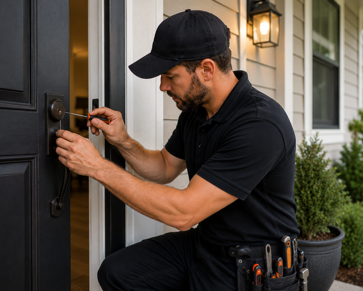 Auburn locksmith repairing a broken sash lock on a double-hung residential window